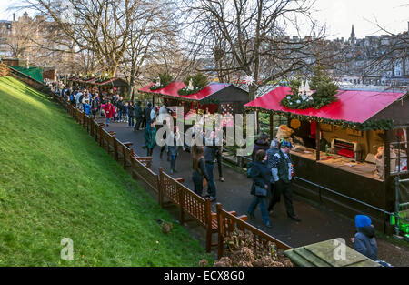 Edinburgh 2014 Weihnachtsmarkt im schottischen Edinburgh Princes Street Gardens Stockfoto
