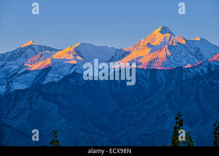 Leh-Berge im Sonnenaufgang, Leh, Ladakh, Nord-Indien Stockfoto