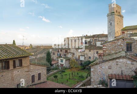 Blick auf San Gimignano Dächer - Italien - Weltkulturerbe Stockfoto