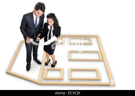 2 indische Business-Kollegen-Mitarbeiter Stockfoto