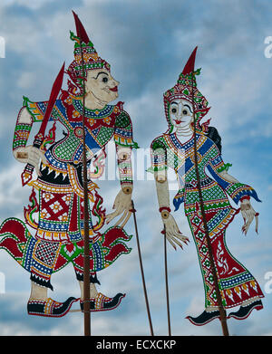 Apsara Marionette oder Schatten Marionette auf dem World-Puppentheater-Festival in Bangkok, Thailand Stockfoto