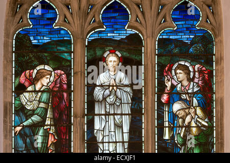 WWI Denkmal Fenster, St.-Petri Kirche, Hook Norton, Oxfordshire, England, UK Stockfoto