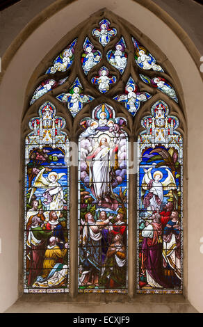 Das Ostfenster, St.-Petri Kirche Hook Norton, Oxfordshire, England, UK Stockfoto