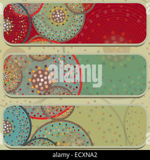 Reihe von Bannern, moderne Vektor mit Kreisen Hintergrund. Stockfoto