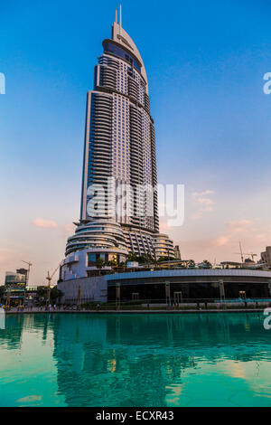 Das berühmte und luxuriöse Adresse Hotel in Downtown Dubai, Vereinigte Arabische Emirate Stockfoto