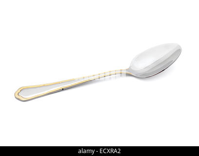 Teelöffel auf einen weißen Hintergrund Closeup isolieren Stockfoto