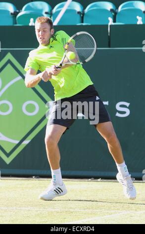 Boodles Tennis Tag zwei bei Stoke Park nr Slough, Böcke mit: Jack Sock wo: Slough, Großbritannien wenn: 18. Juni 2014 Stockfoto