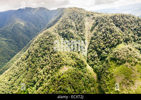Höhe Hubschrauber geschossen Über den Llanganates National Park Provinz Tungurahua in Ecuador Stockfoto