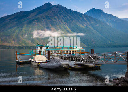 Lake McDonald ist der größte See im Glacier National Park, Montana Stockfoto