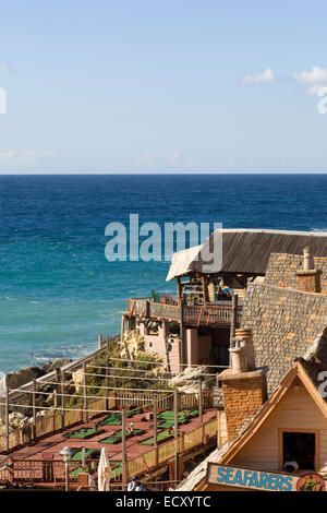 Anchor Bay Popeye Dorf Sweethaven der Insel Malta Europa Stockfoto