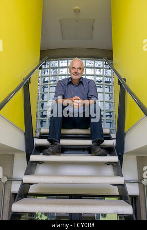 Porträt der Mathematiker und Risiko-Guru, Professor Sir David Spiegelhalter am Centre for Mathematical Sciences, UniCambridge Stockfoto