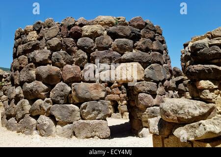 Su Nuraxi, nuragischen Kultur, UNESCO-Weltkulturerbe in der Nähe von Barumini, Provinz Medio Campidano, Sardinien, Italien Stockfoto