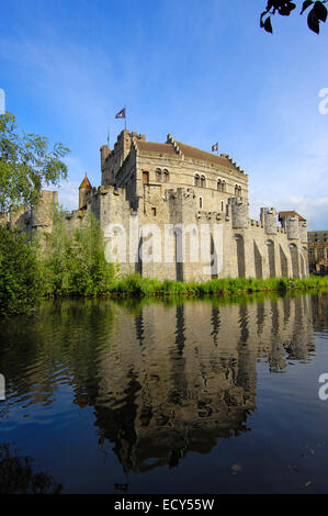 Gravensteen, die Burg des Grafen, Gent, Flandern, Belgien, Europa Stockfoto