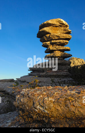 Erosion, die Arbeit an Jura Kalksteine, Torcal de Antequera, Provinz Málaga, Andalusien, Spanien, Europa Stockfoto