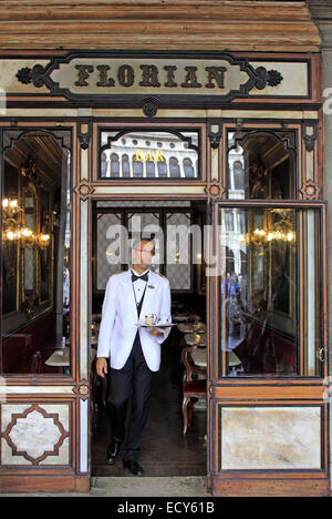 Cafe Florian, Kaffee Haus, Markusplatz entfernt, Venedig, Veneto, Italien Stockfoto