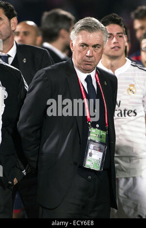 Marrakesch, Marokko. 20. Dezember 2014. Carlo Ancelotti (realen) Fußball: Real Madrid Trainer Carlo Ancelotti nach dem Gewinn der FIFA Club World Cup Marokko 2014 Finale match zwischen Real Madrid 2: 0 San Lorenzo im Stade de Marrakech in Marrakesch, Marokko. © Maurizio Borsari/AFLO/Alamy Live-Nachrichten Stockfoto