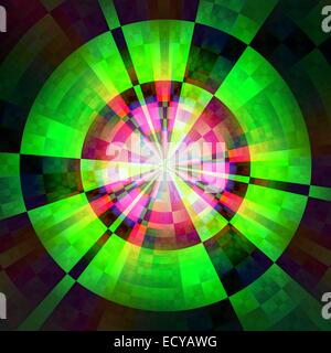 Abstrakt Kreis Ornament Form Hintergrund in grüner Farbe. Stockfoto