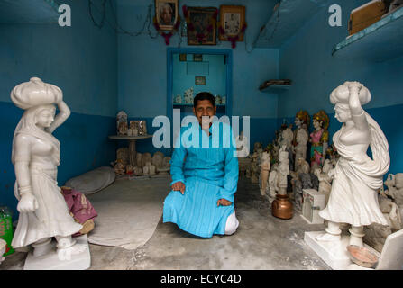 Künstler in Jaipurs Bildhauer Bezirk, Indien Stockfoto