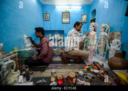 Künstler in Jaipurs Bildhauer Bezirk, Indien Stockfoto