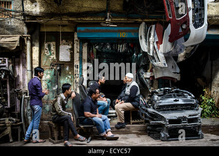 Auto Ersatzteile Händler, Alt-Delhi, Indien Stockfoto