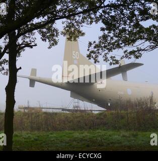 Nimrod Heck Heckteil im Yorkshire Air Museum im Nebel Stockfoto