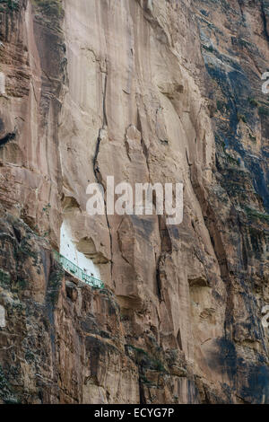 ABBA Yohanni Fels gehauene Kirche, Tigray, Äthiopien Stockfoto