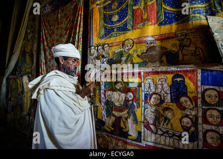 Priester der äthiopisch-orthodoxe Kirche, Äthiopien Stockfoto