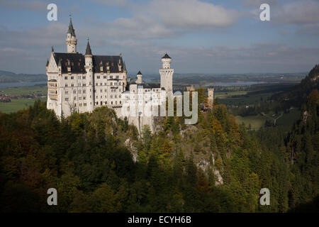 Schloss Neuschwanstein-Blick von Marie Brücke Stockfoto