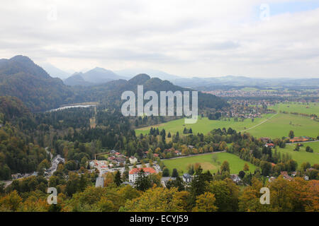 Ausblick vom Schloss Neuschwanstein Stockfoto