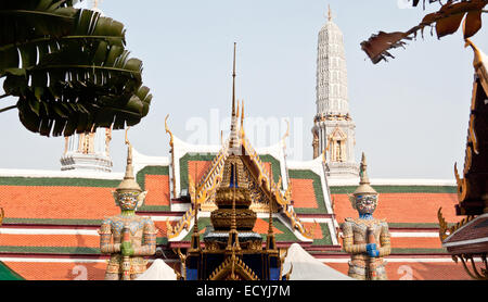 Wat Phra Kaeo, der Tempel des Smaragd-Buddha, Bangkok, Thailand Stockfoto