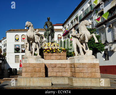 Das Denkmal für Torero Manolete, Bildhauer Manuel Alvarez Laviada, Plaza del Conde de Priego, Cordoba, Spanien Stockfoto