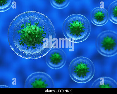 3D Render von Bakterien Virus 3d Konzept Zellenhintergrund Stockfoto