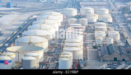 Luftaufnahme von Benzin Industrial Zone Stockfoto