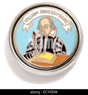 Shakespeare Pin Silber und schwarz Stockfoto