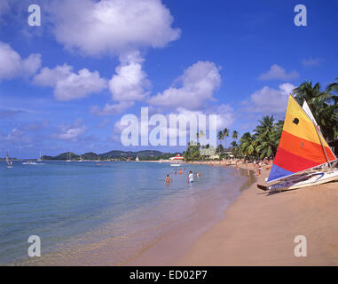 Reduit Beach, Gros Islet, St. Lucia, kleine Antillen, Caribbean Stockfoto