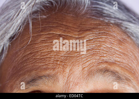 1 alte Senior Indianerin Stockfoto