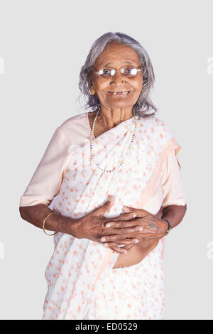 1 alte Senior Indianerin Stockfoto