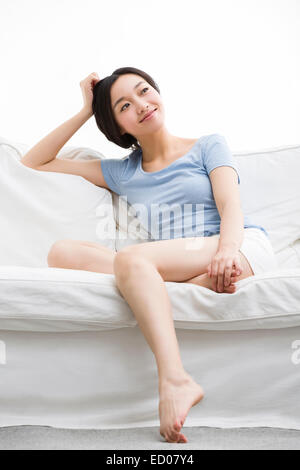 Glückliche junge Frau Stockfoto