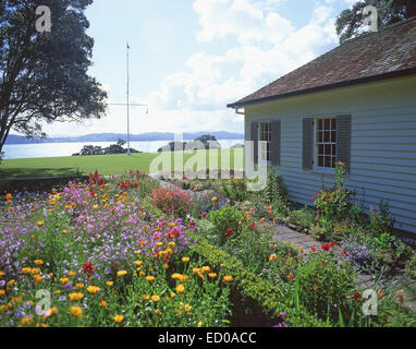 Der Vertrag von Haus und Garten, Waitangi Treaty Grounds, Waitangi, Bay of Islands, Region Northland, Nordinsel, Neuseeland Stockfoto