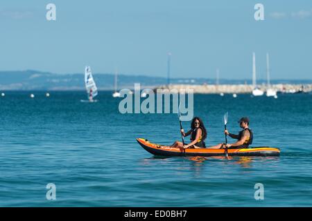 Frankreich, Finistere, Crozon, Kajak auf der Halbinsel Crozon Stockfoto