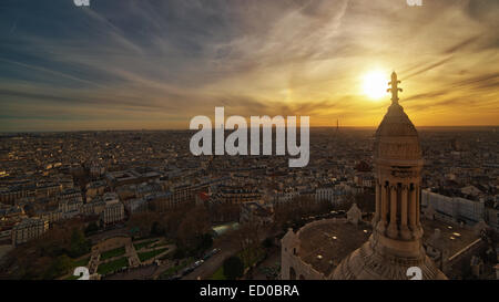 Frankreich, Paris, Montparnasse, Ansicht von oben der Sacre Coeur Stockfoto