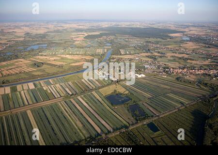 Frankreich, Pas-De-Calais, Salperwick, Marsh Audomarois (Luftbild) Stockfoto