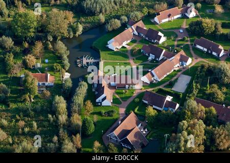 Frankreich, Pas-De-Calais, Salperwick, Marsh Audomarois (Luftbild) Stockfoto