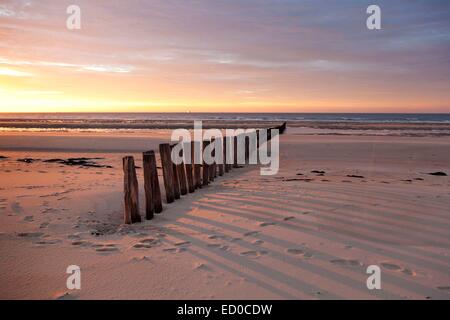 Frankreich, Pas-De-Calais, Sangatte, Einsätze Wellenbrecher Stockfoto