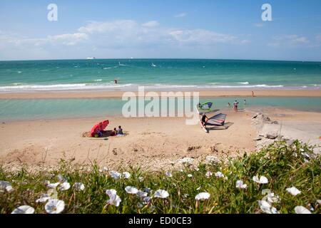 Frankreich, Pas-De-Calais, Sangatte, Strand und windsufers Stockfoto