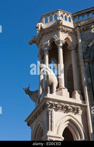 Frankreich, Aisne, Laon, Kathedrale Notre-Dame, Rindfleisch Wasserspeier Stockfoto