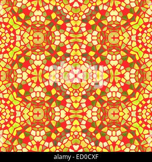 Gelbe Kaleidoskop nahtlose abstrakten Hintergrund Illustration. Stockfoto