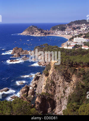 Blick auf Küste, Tossa de Mar, Costa Brava, Provinz Girona, Katalonien (Catalunya), Spanien Stockfoto