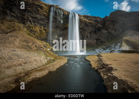 Seljalandsfoss Wasserfall, Süd-Icleand, Island Stockfoto