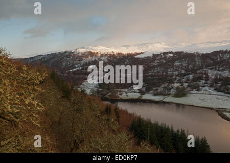 Loch Tummel im Schnee Stockfoto